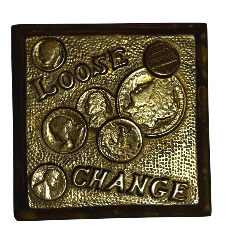 Brass Loose Change Coin Holder Trinket Dish Decor *see description‎